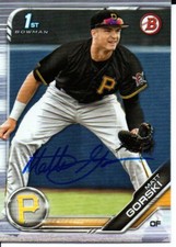 Matt Gorski Pittsburgh Pirates 2019 Bowman Draft Rookie Autographed Signed Card