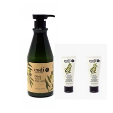 Codi Olive Hand & Body Lotion Big and 2 Small Set, 750ml/25oz + 3.3oz/100ml