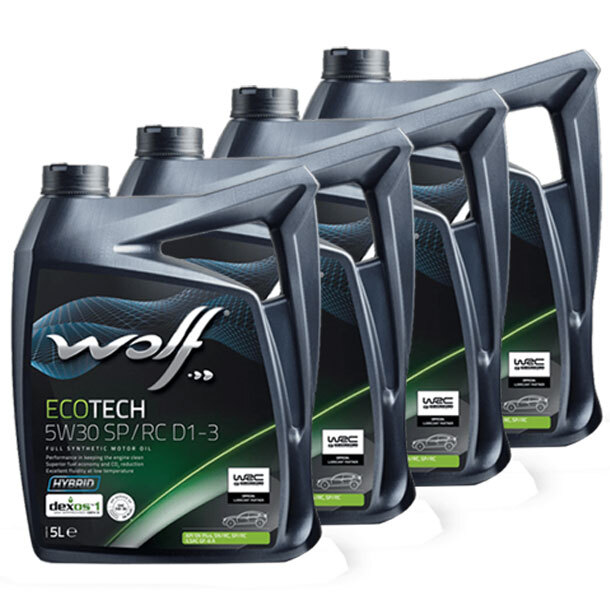 Motoröl WOLF ECOTECH SP/RC D1-3 16175 SAE 5W30 4X 5 Liter für Jeep