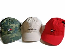 Tommy Hilfiger Twill Baseball Hat Flag Logo 1 Baseball Cap OSFA Red Black White