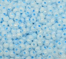 Czech Glass Seed Beads Size 6/0 " CEYLON LIGHT BLUE " Loose 50 Grams