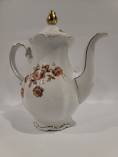 Mitterteich Bavaria Germany Porcelain Norwey Norway Rose Teapot Brown Roses - Picture 6 of 24