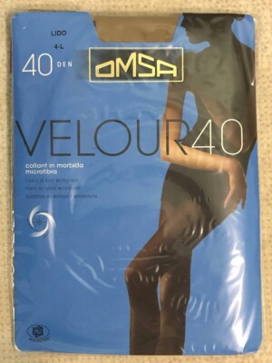 Omsa Velour classic comfort solid opaque microfiber tights without shorts 40 Den