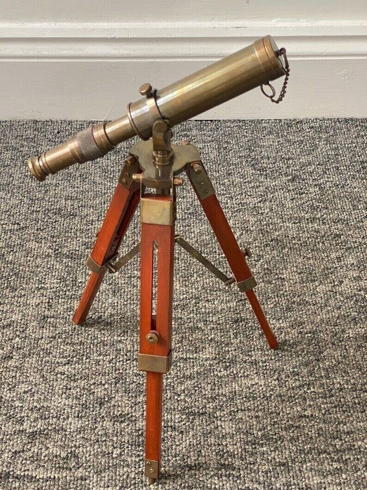 Antique Telescope With Brass Tripod Telescope Antique Telescope Black Antique