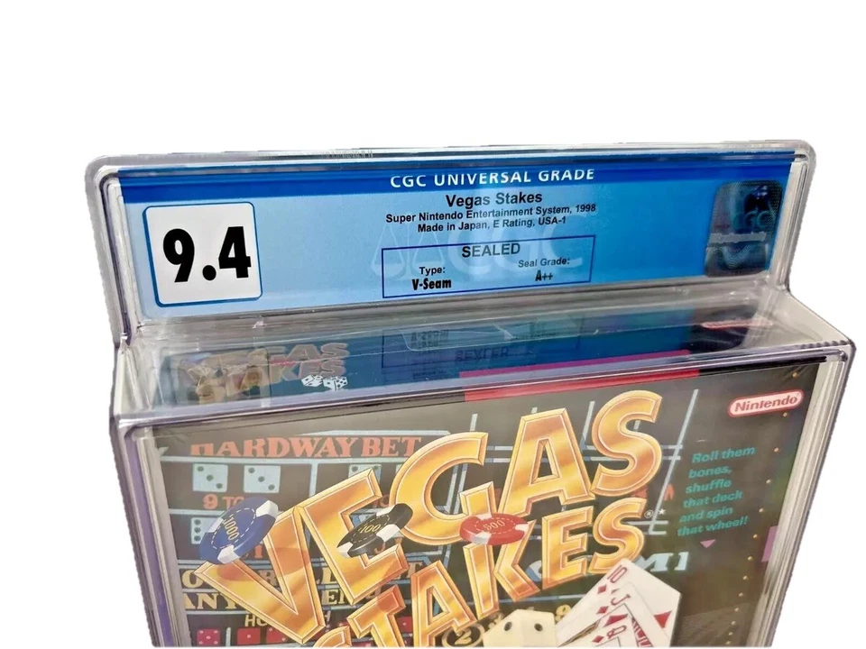 VEGAS STAKES Nintendo SNES 1998 SEALED CGC Universal Grade 9.4 -- Seal Grade A++ - Image 2 of 4