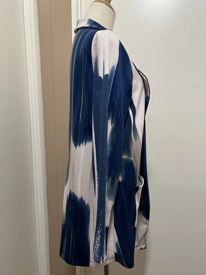 LuLaRoe Women Gwen Blazer Jacket Blue White Gray Size M - Image 4 of 4