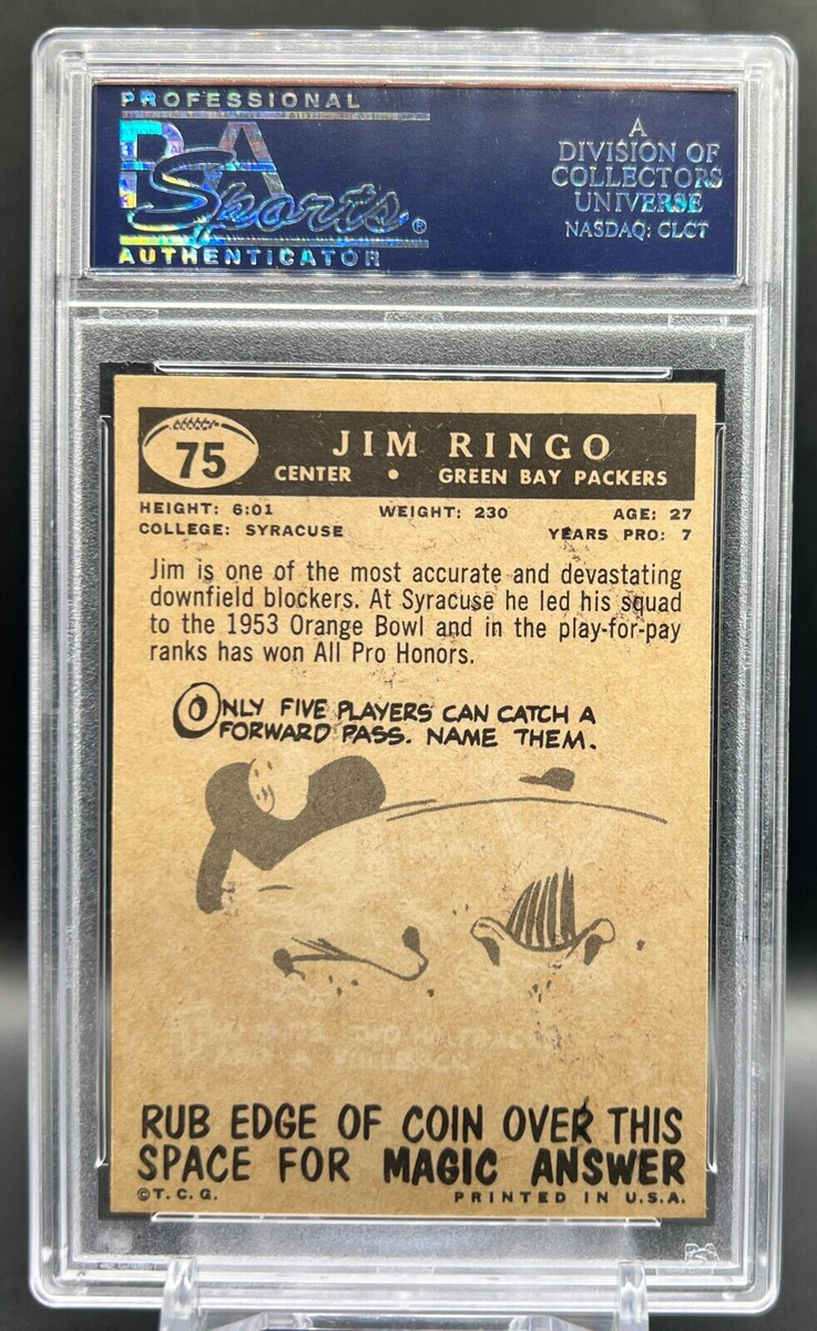 1959 Topps Football Jim Ringo PSA 7 NM Green Bay Packers Card #75