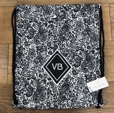 Vera Bradley Eden Paisley Black Drawstring Backsack Light (New & Sealed) $45