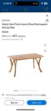 GDF Studio Hestia Teak Finish Acacia Wood Rectangular Dining Table