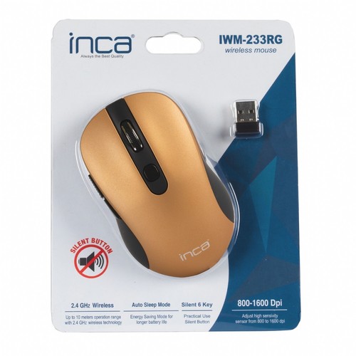 Ergonomisches Design INCA Maus IWM-233RG 1600 DPI,Wirless,6 Tasten 2,4GHz - Bild 7 von 12