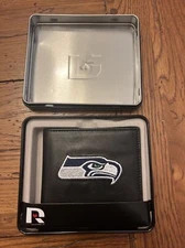 Seattle Seahawks Billfold Wallet Black Genuine Leather Rico Industries NFL