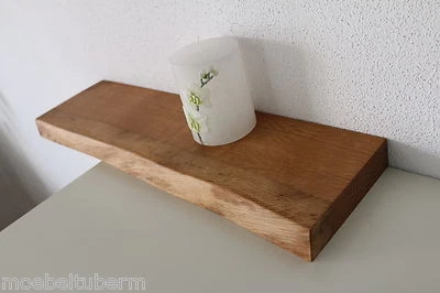Wandboard Eiche Wild Massiv Holz Board Regal Steckboard Regalbrett Baumkante !!! - Bild 1 von 4