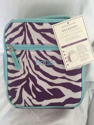 Pottery Barn Kids Mackenzie Plum Zebra Stripe Classic Lunch Bag ''Sofia'' NWT