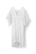 Ganni - White Eyelet Trimmed Dress