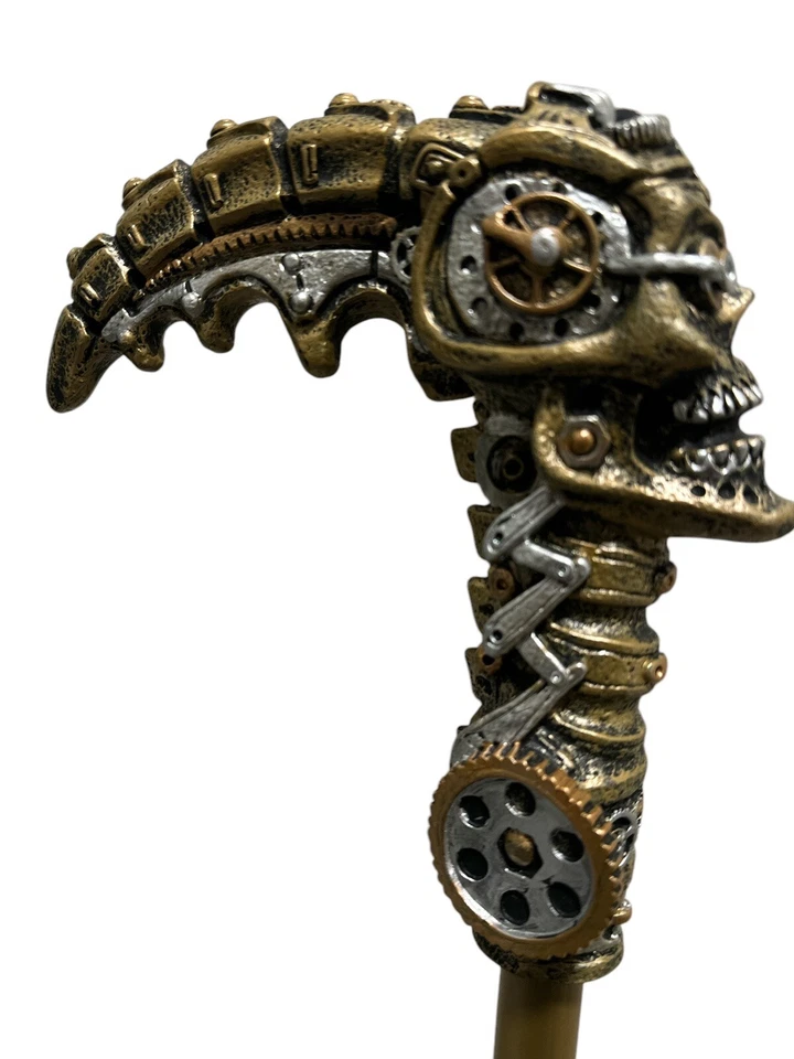 Bastón de plástico de fantasía y aventura de calavera Steampunk de California Disfraces Foto 3 de 4