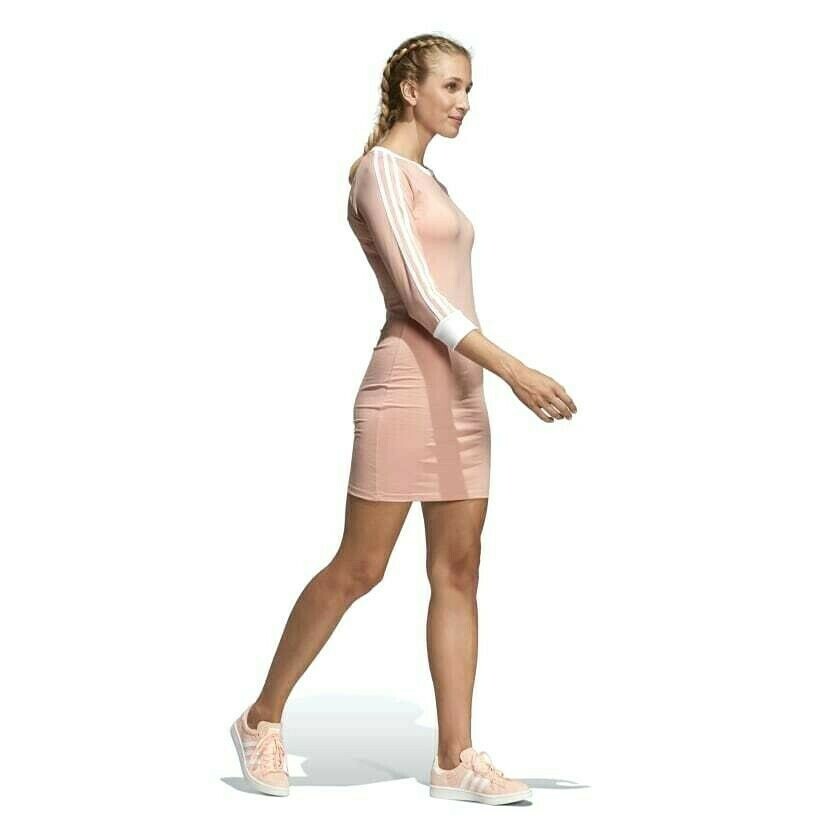 Adidas Women Originals 3-Stripes Dress Colour Dust Pink. Size S/P. New |  eBay