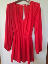 Show Me Your Mumu Womens Red Long Sleeve Mini Dress. V-neckline. Size S
