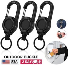 4  Retractable Key Chain Heavy Duty Wire Rope Buckle Multi-Function Key Chain