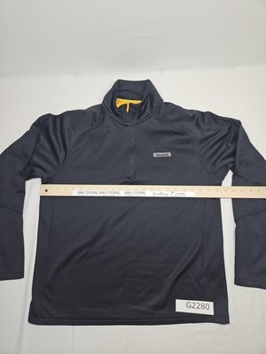 Timberland Shirt Men's Large Black 1/4 Zip Performance Thumbhole Sleeve Pullover