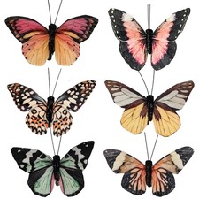 - Artificial Feather Simulation Butterfly Party Decoration Set, a Set of 12 P...