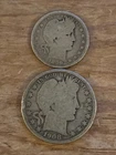 1908-D Barber Half Dollar & 1899 Barber Quarter - 90% Silver