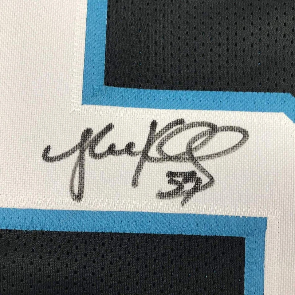Autographed/Signed Luke Kuechly Carolina Black Football Jersey JSA COA - Image 3 of 4