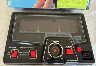 Vintage TOMY Digital Daredevil w/Video Electronic Handheld Game in Box WORKING 