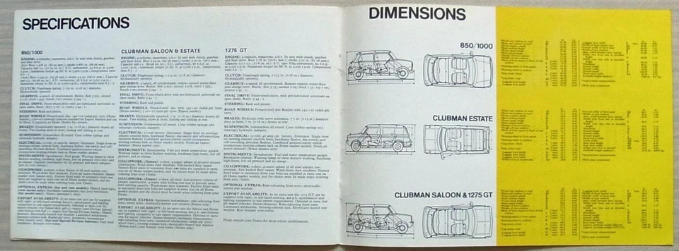 MINI Car RANGE Sales Brochure Feb 1973 #2842/G 850/1000 CLUBMAN 1275GT - Image 4 of 4
