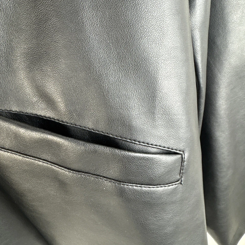 Alta V Moda Italian Leather Coat Mens Size L Black Quilted Lined Italy Made NWT - Image 3 of 4