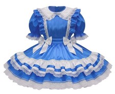 WUNDERSCHÖNES ZOFENKLEID SCHÜRZE SATIN SPITZE SISSY ZOFE  TRANSGENDER (MSZK769)