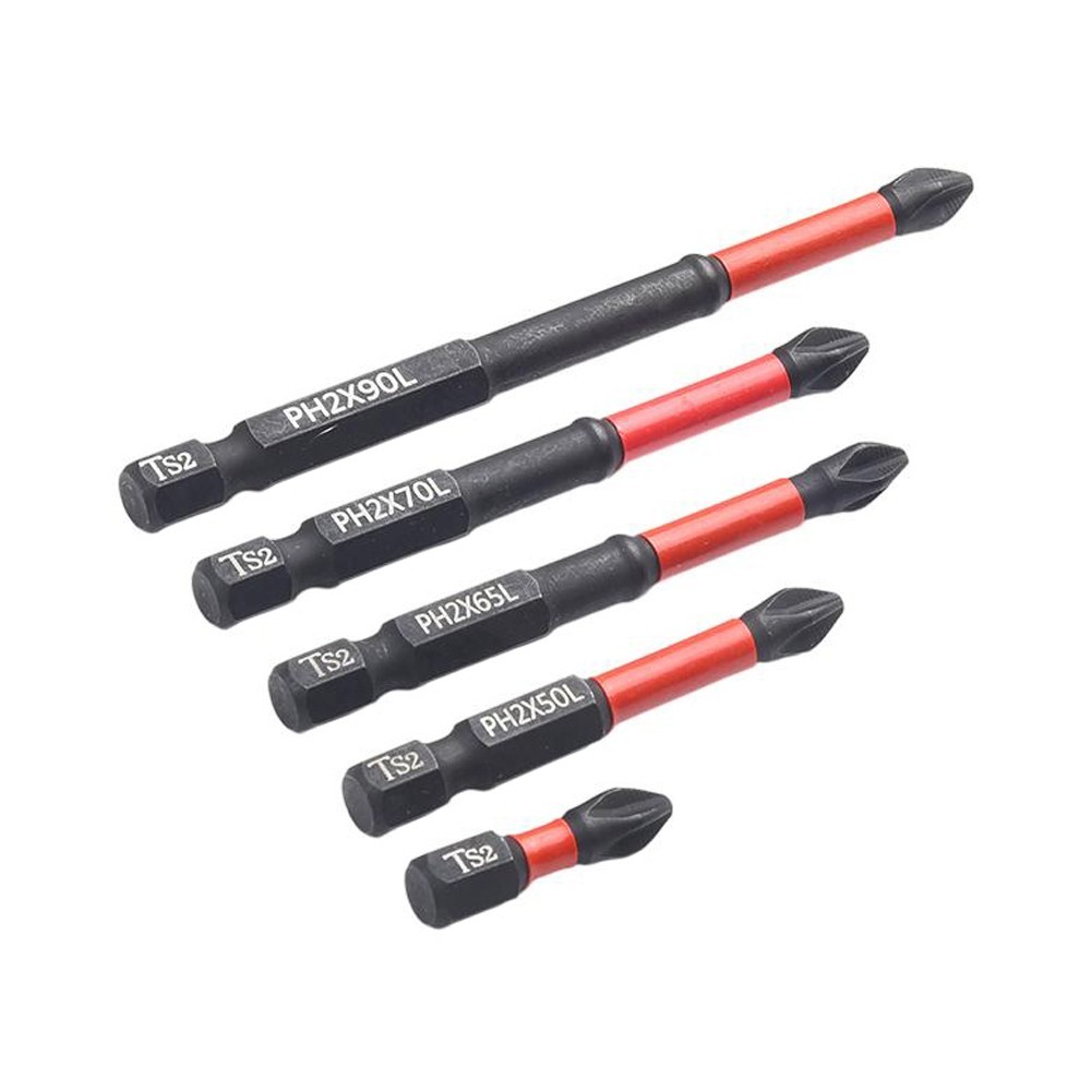 5pcs 25-90mm Magnetic Non-Slip Batch Head PH2 Cross Screwdriver Set Hex Shank