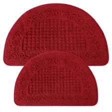 2 Pcs Red Kitchen Rugs 15 x 22 Inches 18 x 30 Inches Kitchen Mats Non Skid Wa...