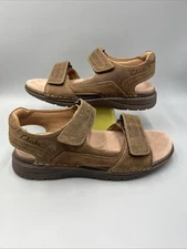 Clarks Unstructured Nature Trek Sandals, Tan Combi Leather Upper. Men's Sz 7.5