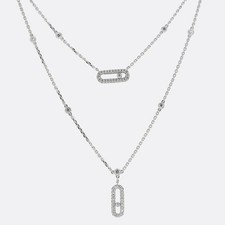 Messika Move Uno Two-Row Pavé Diamond Necklace