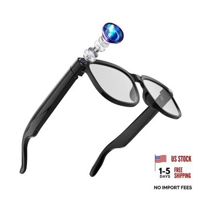 32GB AI Smart Glasses 4K HD Camera, 290mAh Battery, 8MP Anti-Shake Camera Black