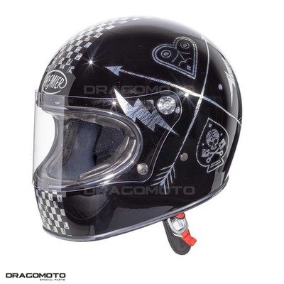 Premier Helm TROPHY NX SILVER CHROMED XL Integral Motorrad Cafe Racer Größe XL