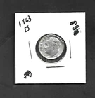 1963-D DENVER  Mint UNC Condition 90% Silver Roosevelt Dime US Coin