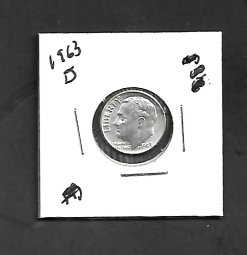 1963-D DENVER  Mint UNC Condition 90% Silver Roosevelt Dime US Coin