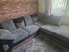 Grey Jumbo Cord Corner Sofa