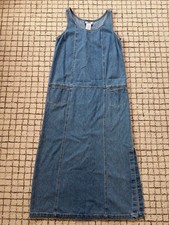 Vintage women s Denim Jumper shift dress Y2K 90s cottage grandma core