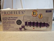 Belson Profiles Spa SS-203 20 Hot Rollers Velvet Curlers Tested Lid