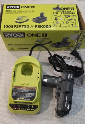 #ad RYOBI 18V Lithium Ion 2.0 Ah Compact Battery and Charger Starter Kit $38.99