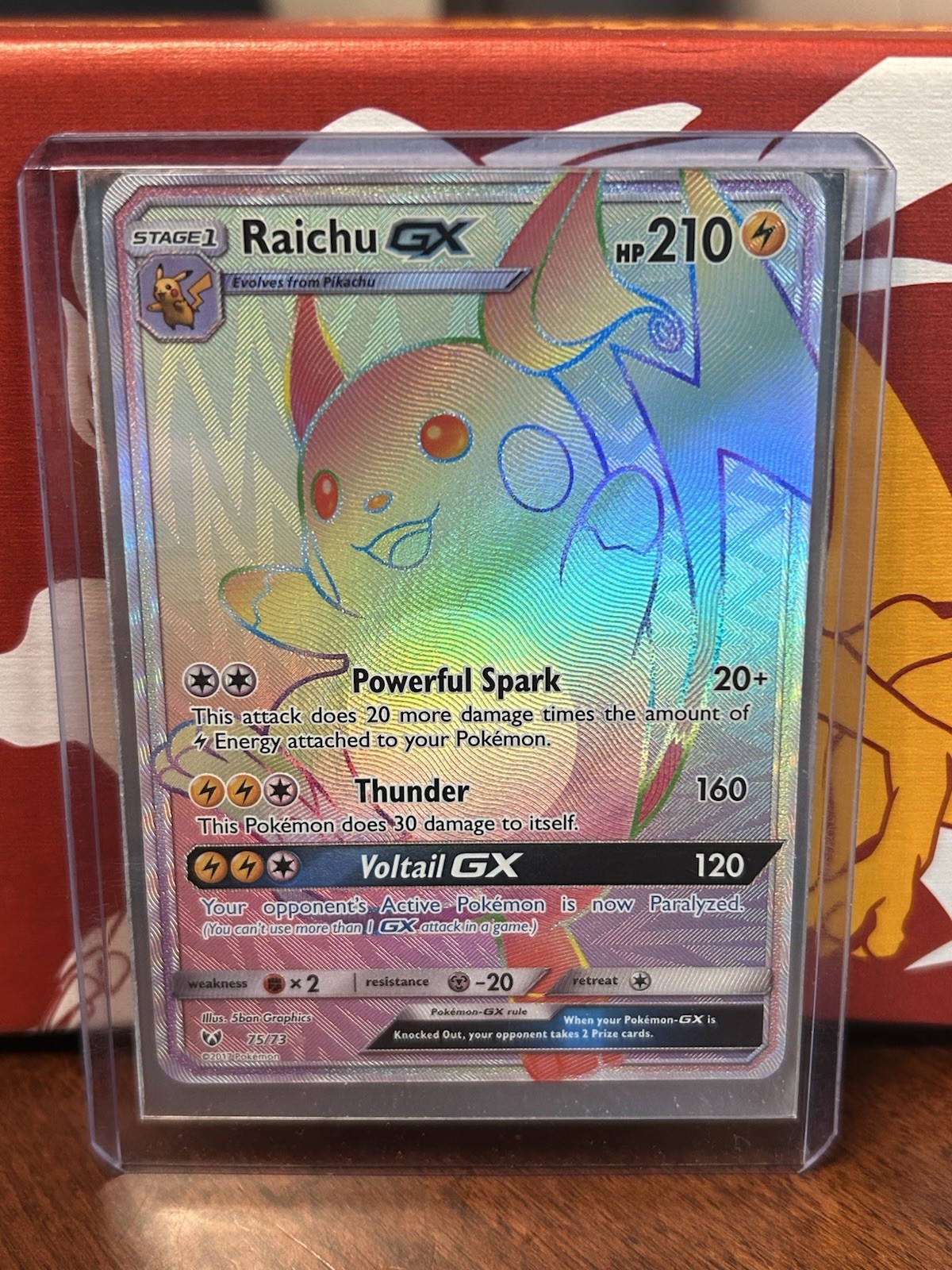 Raichu GX 75/73 Shining Legends Secret Rare Card Near Mint Condition