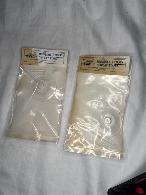 Lot of 2 VTG Williams Bros Universal Display Stand #35500 NOS NIP Clear Airplane