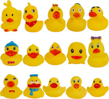 Set of 15 Duck Bath Toy Rubber Duckies, 2 Inches Bathtub Duck Set Squeak Rubber