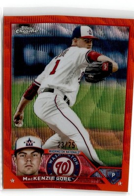 2023 TOPPS CHROME ORANGE WAVE MACKENZIE GORE /25 WASHINGTON NATIONALS #216