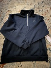 Alo Yoga Accolade 1/4 Zip Pullover Sweatshirt Navy Blue NWT Size M