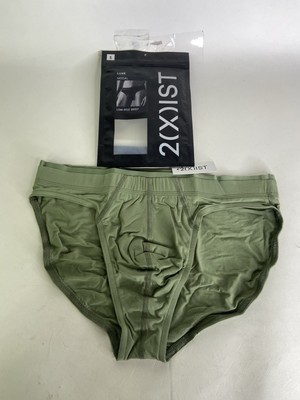 2xist Luxe Modal Low Rise Brief Underwear Matte Green Mens Size Small