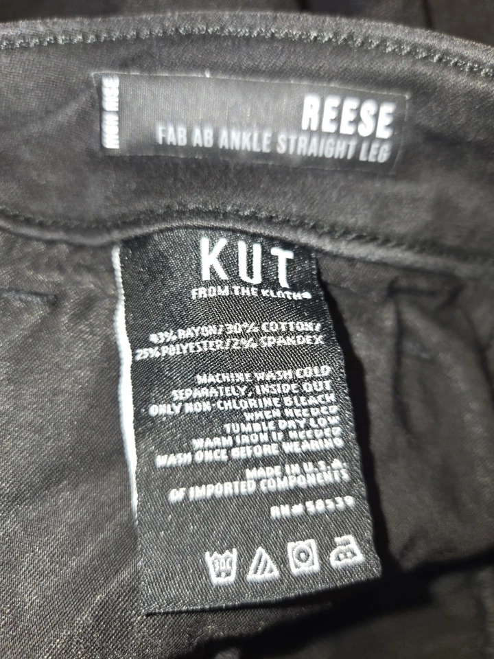 Jeans negros de tiro alto Kut From The Cloth Reese Ab Fab de segunda mano pierna recta talla 12 Foto 3 de 3