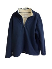 Orvis Mens Fleece Pullover Blue 1/4 Zip Sherpa Lined Thermal Sweatshirt Size XL
